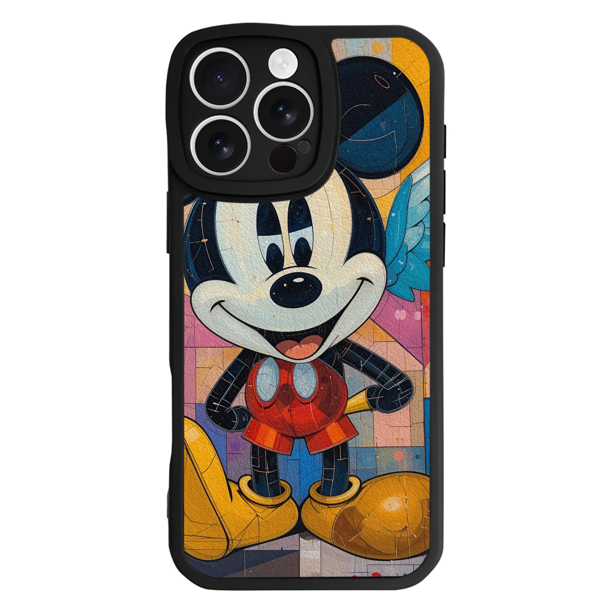 （画像用） ミッキーマウス Mickey Mouse 【iPhone 16シリーズ対応】シリコンスマホケース（レザー調） 材質：シリコン